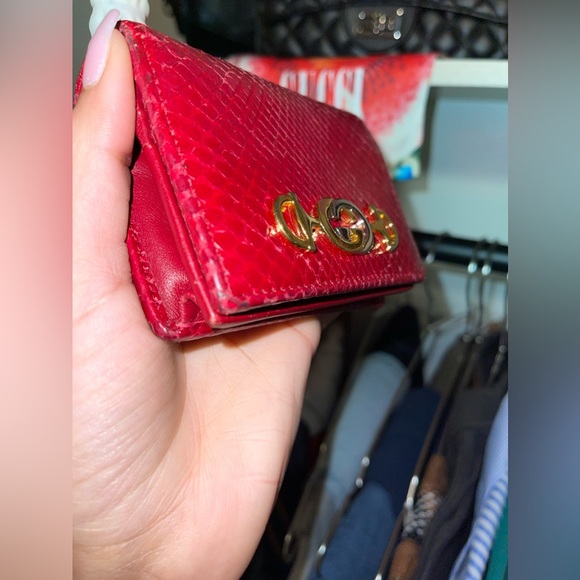 Gucci mini wallet on chain. Python wallet. Gucci red zumi. - Picture 5 of 11